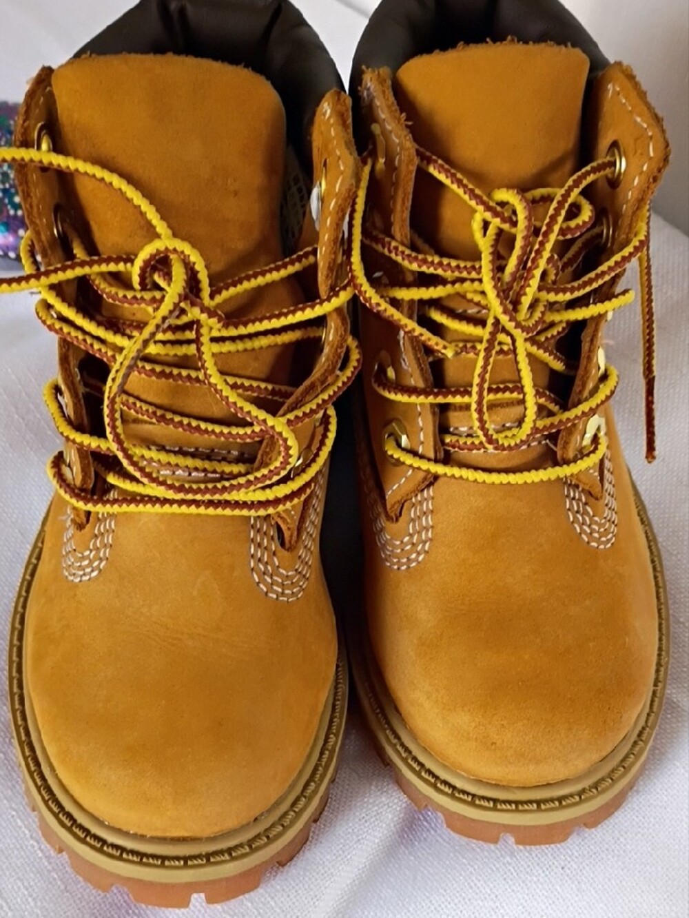 Timberland Kids Toddler Wheat/Tan Lace-Up Work Boots Size 8 - Picture 4 of 10